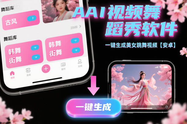 AI视频舞蹈秀软件，一键生成美女跳舞视频【安卓】小淇云库-创业网-网赚副业-网创副业-项目拆解-技术类创业资源网-副业网-免费资源下载小淇云库