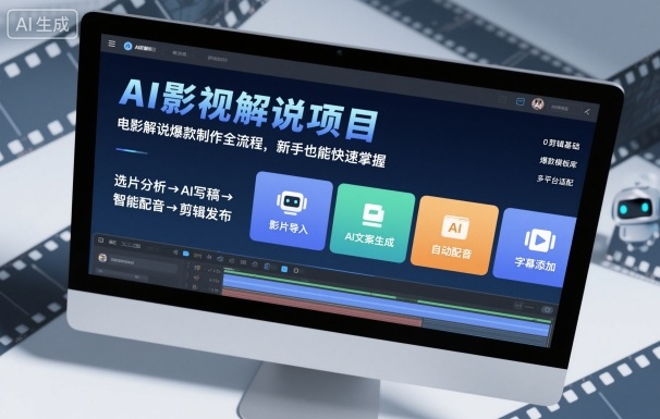 AI影视解说项目，电影解说爆款制作全流程，新手也能快速掌握小淇云库-创业网-网赚副业-网创副业-项目拆解-技术类创业资源网-副业网-免费资源下载小淇云库