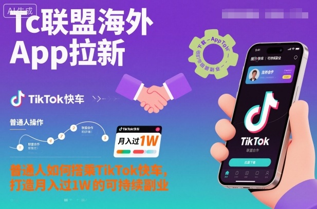 Tc联盟海外App拉新:普通人如何搭乘TikTok快车,打造月入过1W的可持续副业小淇云库-创业网-网赚副业-网创副业-项目拆解-技术类创业资源网-副业网-免费资源下载小淇云库