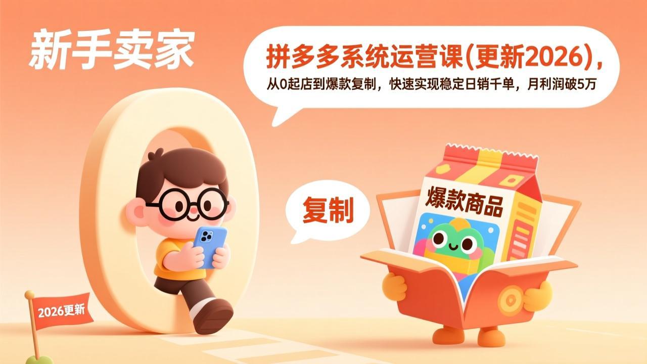 拼多多系统运营课(更新2026小淇云库-创业网-网赚副业-网创副业-项目拆解-技术类创业资源网-副业网-免费资源下载小淇云库