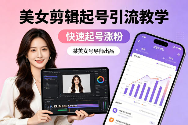 某美女号导师出品：美女剪辑起号引流教学，快速起号涨粉小淇云库-创业网-网赚副业-网创副业-项目拆解-技术类创业资源网-副业网-免费资源下载小淇云库