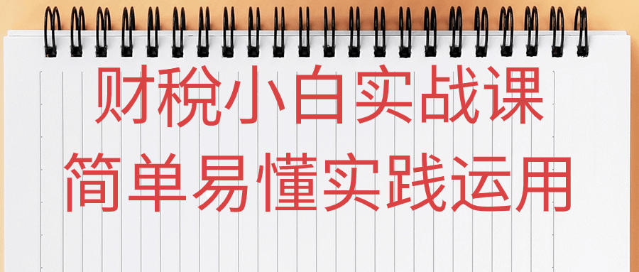 财稅小白实战课简单易懂实践运用小淇云库-创业网-网赚副业-网创副业-项目拆解-技术类创业资源网-副业网-免费资源下载小淇云库