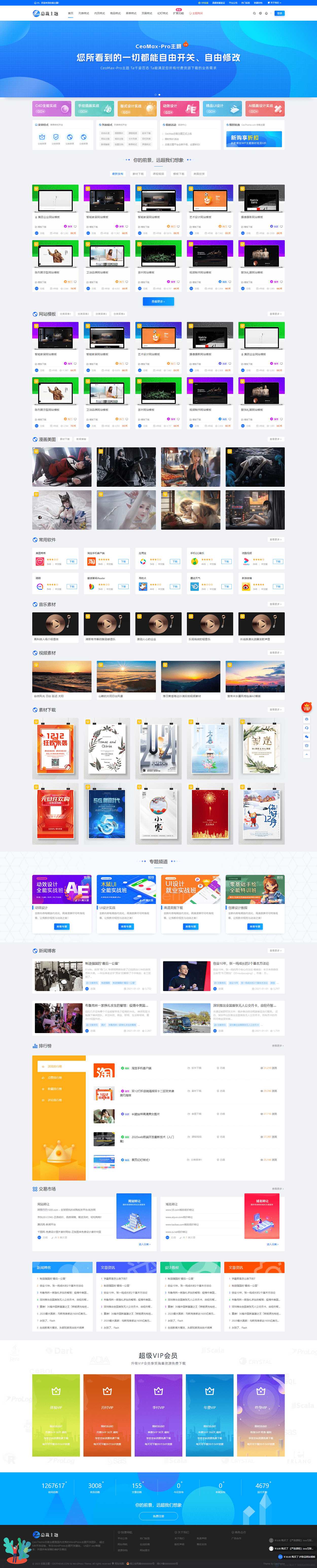 WordPress 虚拟资源下载类主题 CeoMax-Pro_v7.6 开心版小淇云库-创业网-网赚副业-网创副业-项目拆解-技术类创业资源网-副业网-免费资源下载小淇云库