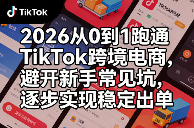 2026从0到1跑通TikTok跨境电商，避开新手常见坑，逐步实现稳定出单小淇云库-创业网-网赚副业-网创副业-项目拆解-技术类创业资源网-副业网-免费资源下载小淇云库