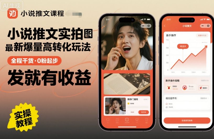 小说推文实拍双图文最新爆量高转化玩法，全程干货，0粉起步，发就有收益小淇云库-创业网-网赚副业-网创副业-项目拆解-技术类创业资源网-副业网-免费资源下载小淇云库