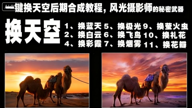 一键换天空后期合成教程，风光摄影师的秘密武器小淇云库-创业网-网赚副业-网创副业-项目拆解-技术类创业资源网-副业网-免费资源下载小淇云库