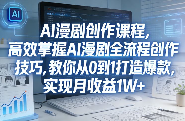 某社群AI漫剧创作课程，高效掌握AI漫剧全流程创作技巧，教你从0到1打造爆款，实现月收益1W+小淇云库-创业网-网赚副业-网创副业-项目拆解-技术类创业资源网-副业网-免费资源下载小淇云库