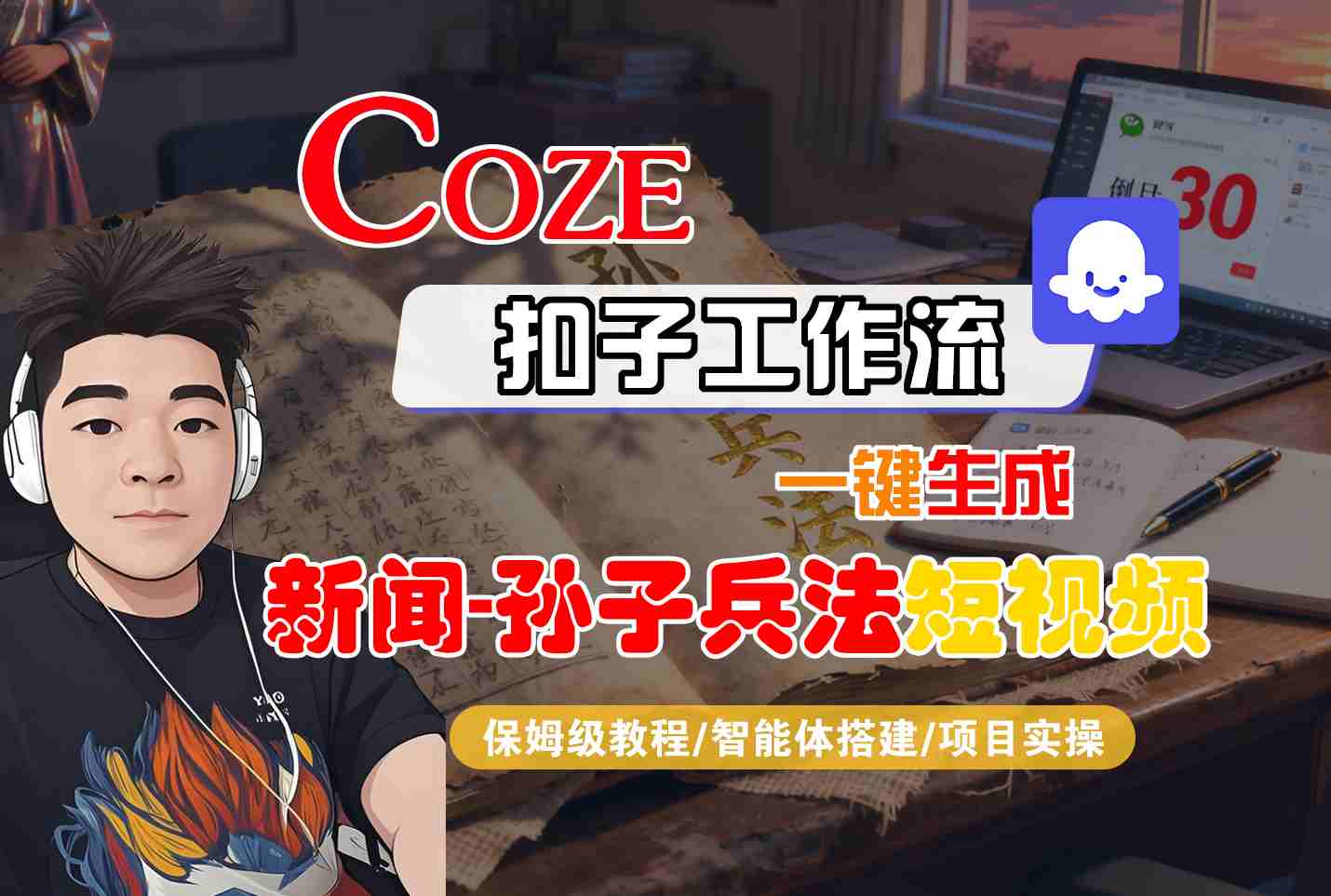 Coze扣子智能体工作流一键生成“新闻-孙子兵法“短视频,全流程保姆级教学小淇云库-创业网-网赚副业-网创副业-项目拆解-技术类创业资源网-副业网-免费资源下载小淇云库