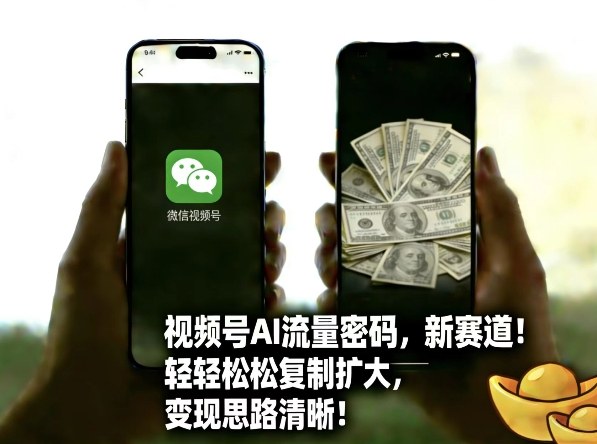 视频号AI流量密码新赛道，轻轻松松复制扩大，变现思路清晰小淇云库-创业网-网赚副业-网创副业-项目拆解-技术类创业资源网-副业网-免费资源下载小淇云库