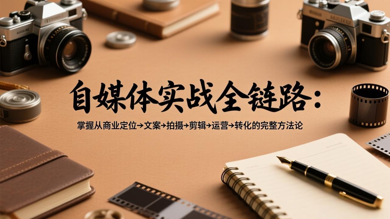 自媒体实战全链路：掌握从商业定位→文案→拍摄→剪辑→运营→转化的完整方法论小淇云库-创业网-网赚副业-网创副业-项目拆解-技术类创业资源网-副业网-免费资源下载小淇云库