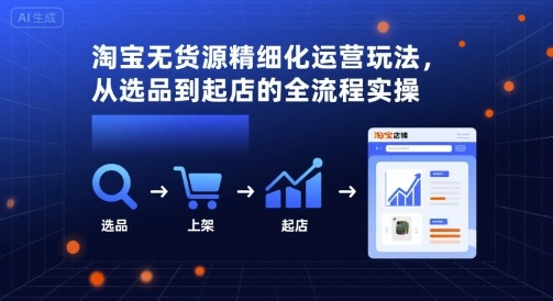 淘宝无货源精细化运营玩法,从选品到起店的全流程实操小淇云库-创业网-网赚副业-网创副业-项目拆解-技术类创业资源网-副业网-免费资源下载小淇云库
