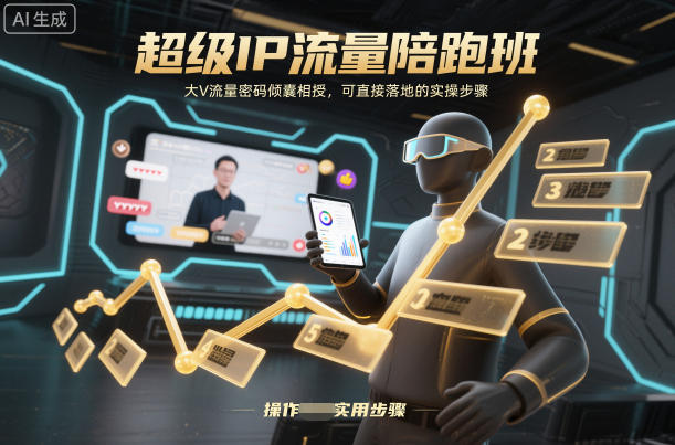 超级IP流量陪跑班，大V流量密码倾囊相授，可直接落地的实操步骤小淇云库-创业网-网赚副业-网创副业-项目拆解-技术类创业资源网-副业网-免费资源下载小淇云库