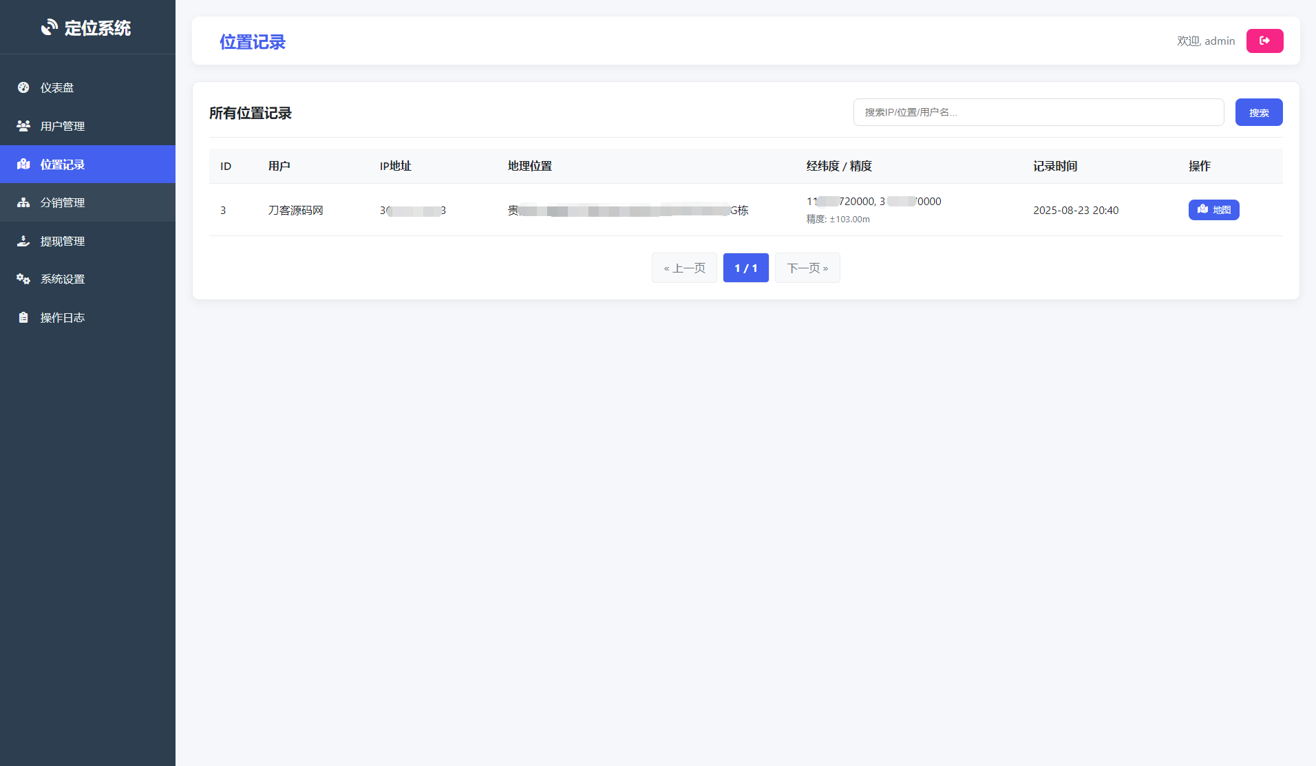 IP定位系统源码 二开版 新增分销功能小淇云库-创业网-网赚副业-网创副业-项目拆解-技术类创业资源网-副业网-免费资源下载小淇云库