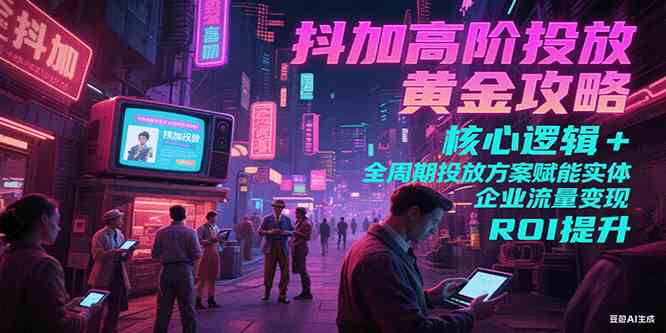抖加高阶投放黄金攻略：核心逻辑全周期投放方案赋能实体企业流量变现 ROI 提升小淇云库-创业网-网赚副业-网创副业-项目拆解-技术类创业资源网-副业网-免费资源下载小淇云库