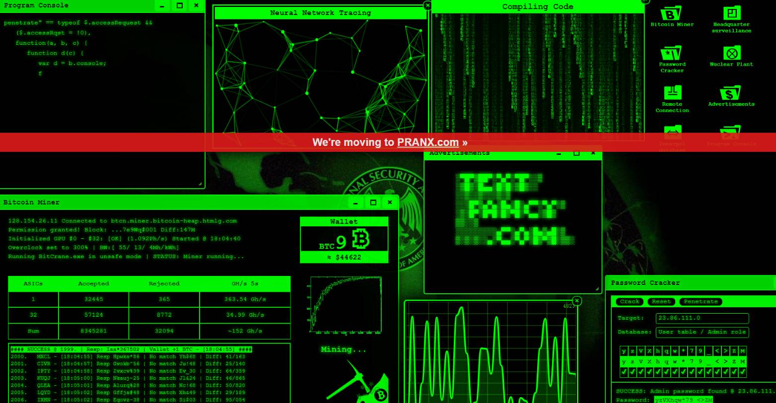 抖音很火的在线假装黑客高手网页小淇云库-创业网-网赚副业-网创副业-项目拆解-技术类创业资源网-副业网-免费资源下载小淇云库