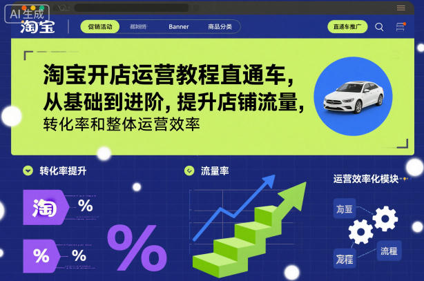 淘宝开店运营教程直通车，从基础到进阶，提升店铺流量，转化率和整体运营效率（更新26年4月10日）小淇云库-创业网-网赚副业-网创副业-项目拆解-技术类创业资源网-副业网-免费资源下载小淇云库