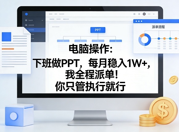电脑操作：下班做PPT，每月稳入1W+，我全程派单！你只管执行就行【揭秘】小淇云库-创业网-网赚副业-网创副业-项目拆解-技术类创业资源网-副业网-免费资源下载小淇云库