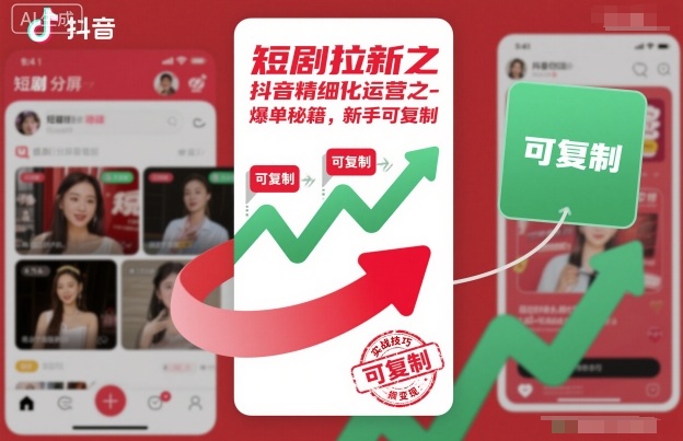 短剧拉新之抖音精细化运营之爆单秘籍,新手可复制小淇云库-创业网-网赚副业-网创副业-项目拆解-技术类创业资源网-副业网-免费资源下载小淇云库