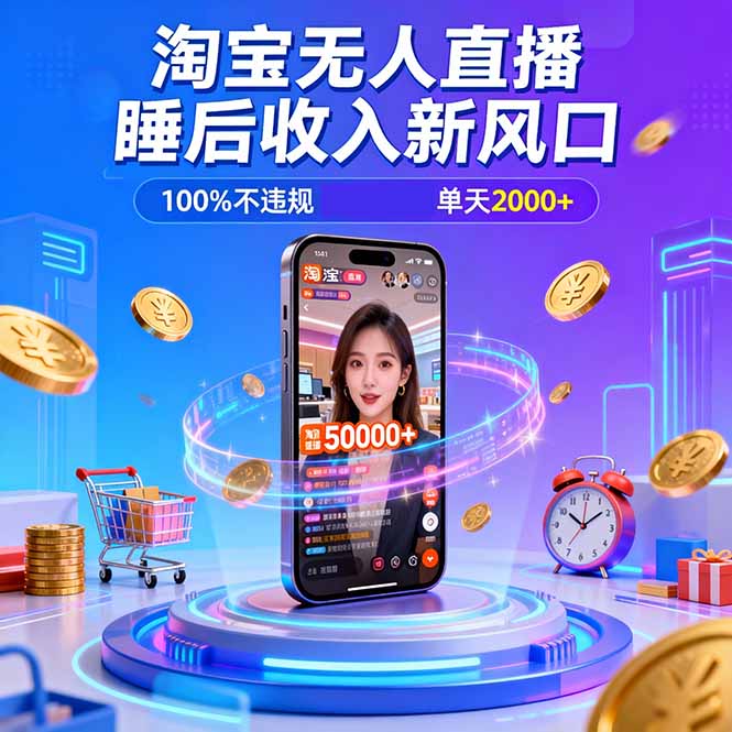 淘宝无人直播,不违规不封号,直播100小时卖了5万,年底旺季!小淇云库-创业网-网赚副业-网创副业-项目拆解-技术类创业资源网-副业网-免费资源下载小淇云库