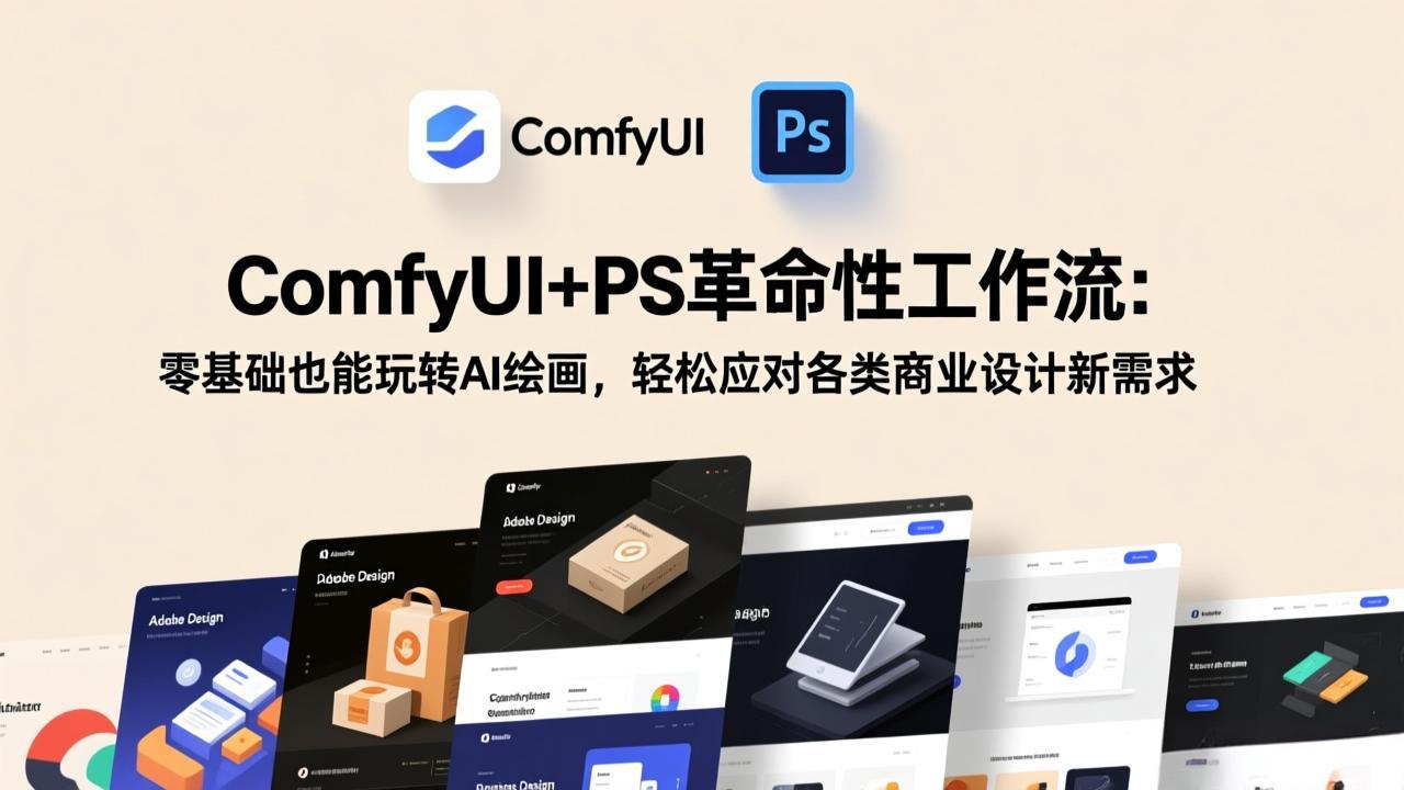 ComfyUI+PS革命性工作流：零基础也能玩转AI绘画，轻松应对各类商业设计新需求小淇云库-创业网-网赚副业-网创副业-项目拆解-技术类创业资源网-副业网-免费资源下载小淇云库