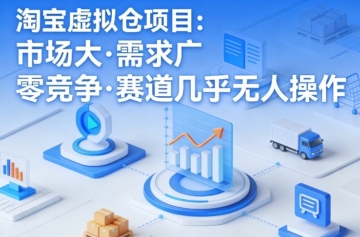 淘宝虚拟仓项目，市场大，需求广，零竞争，赛道几乎没人操作小淇云库-创业网-网赚副业-网创副业-项目拆解-技术类创业资源网-副业网-免费资源下载小淇云库