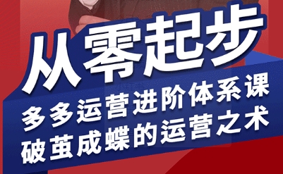 拼多多运营进阶系统课，从零起步，多多运营进阶体系课，破茧成蝶的运营之术（更新9月）小淇云库-创业网-网赚副业-网创副业-项目拆解-技术类创业资源网-副业网-免费资源下载小淇云库