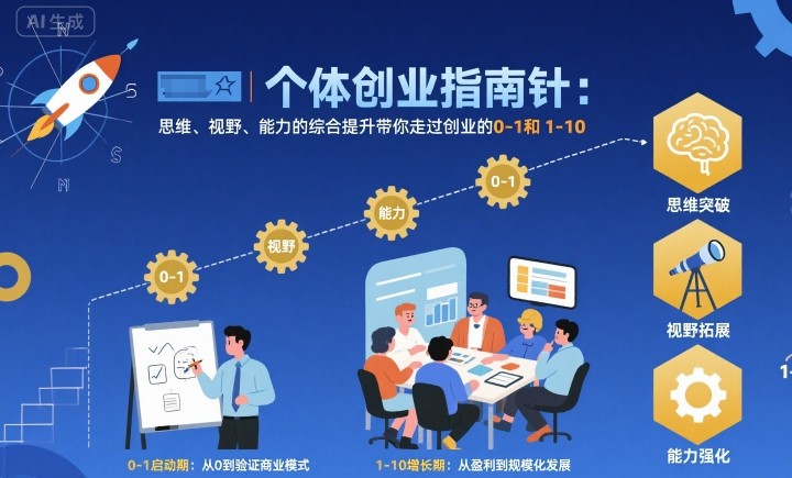 个体创业指南针,思维、视野、能力的综合提升带你走过创业的0-1和1-10【音频】小淇云库-创业网-网赚副业-网创副业-项目拆解-技术类创业资源网-副业网-免费资源下载小淇云库