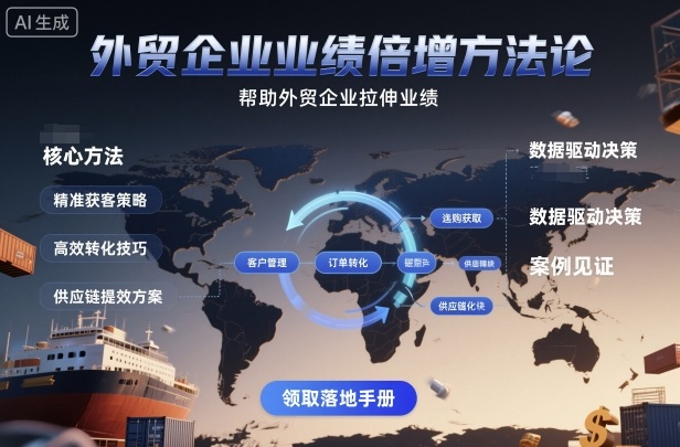 外贸企业业绩倍增方法论，帮助外贸企业拉伸业绩小淇云库-创业网-网赚副业-网创副业-项目拆解-技术类创业资源网-副业网-免费资源下载小淇云库