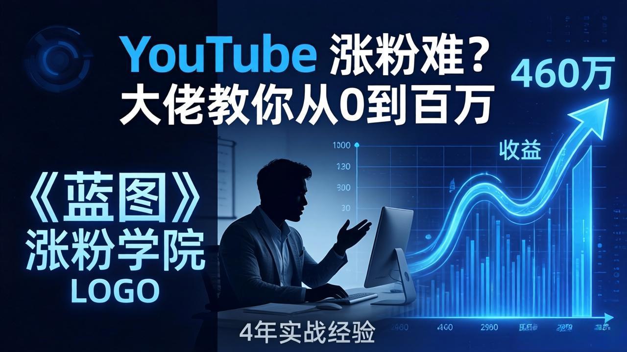 YouTube 涨粉难？《蓝图涨粉学院》：4 年赚 460 万的大佬教策略，从0到百万有路径！小淇云库-创业网-网赚副业-网创副业-项目拆解-技术类创业资源网-副业网-免费资源下载小淇云库