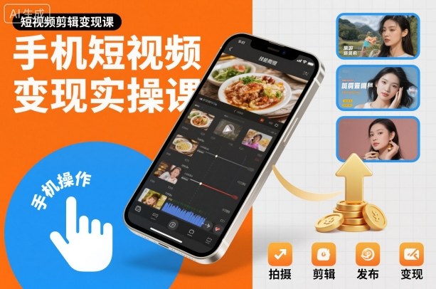 手机短视频变现实操课,短视频剪辑变现课小淇云库-创业网-网赚副业-网创副业-项目拆解-技术类创业资源网-副业网-免费资源下载小淇云库