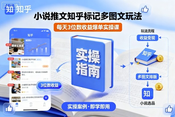 小说推文知乎标记多图文玩法,每天3位数收益爆单实操课小淇云库-创业网-网赚副业-网创副业-项目拆解-技术类创业资源网-副业网-免费资源下载小淇云库