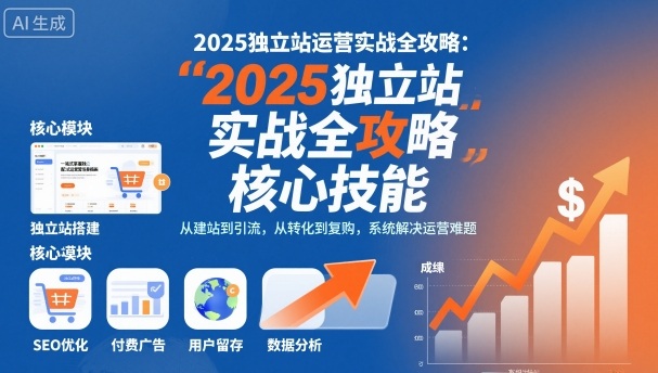 2025独立站运营实战全攻略，一站式掌握独立站运营核心技能小淇云库-创业网-网赚副业-网创副业-项目拆解-技术类创业资源网-副业网-免费资源下载小淇云库