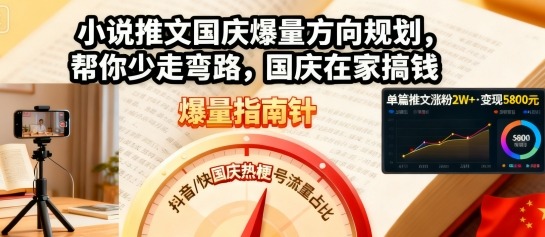 小说推文国庆爆量方向规划，帮你少走弯路，国庆在家搞钱小淇云库-创业网-网赚副业-网创副业-项目拆解-技术类创业资源网-副业网-免费资源下载小淇云库