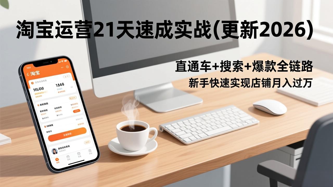 淘宝运营21天速成实战(更新2026小淇云库-创业网-网赚副业-网创副业-项目拆解-技术类创业资源网-副业网-免费资源下载小淇云库