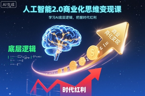 人工智能2.0商业化思维变现课,学习AI底层逻辑,把握时代红利小淇云库-创业网-网赚副业-网创副业-项目拆解-技术类创业资源网-副业网-免费资源下载小淇云库