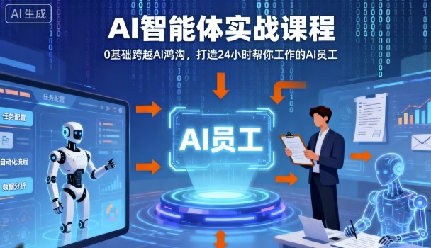 Ai智能体实战课程，0基础跨越Ai鸿沟，打造24小时帮你工作的Ai员工，打破常规，以实战定义Ai小淇云库-创业网-网赚副业-网创副业-项目拆解-技术类创业资源网-副业网-免费资源下载小淇云库