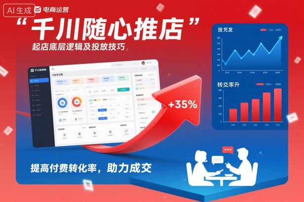 千川随心推起店底层逻辑及投放技巧，提高付费转化率，助力成交小淇云库-创业网-网赚副业-网创副业-项目拆解-技术类创业资源网-副业网-免费资源下载小淇云库