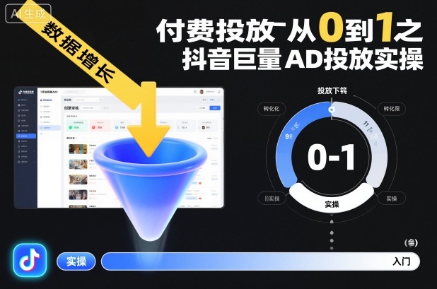 付费投放从0到1之抖音巨量AD投放实操小淇云库-创业网-网赚副业-网创副业-项目拆解-技术类创业资源网-副业网-免费资源下载小淇云库