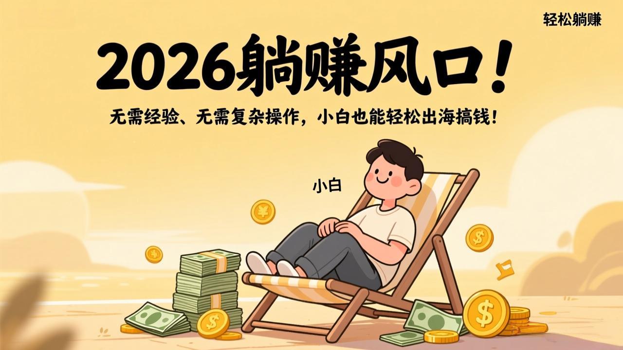 2026躺赚风口!无需经验、无需复杂操作,小白也能轻松出海搞钱!小淇云库-创业网-网赚副业-网创副业-项目拆解-技术类创业资源网-副业网-免费资源下载小淇云库