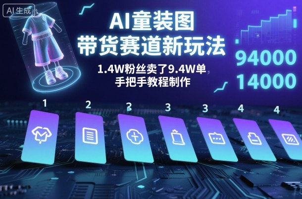 AI童装图文带货赛道新玩法,1.4W粉丝卖了9.4W单,手把手教程制作小淇云库-创业网-网赚副业-网创副业-项目拆解-技术类创业资源网-副业网-免费资源下载小淇云库