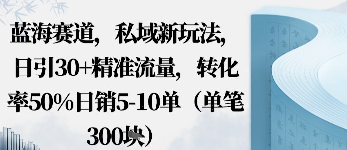 蓝海赛道,私域新玩法,日引30+精准流量,转化率50%日销5-10单(单笔3张)小淇云库-创业网-网赚副业-网创副业-项目拆解-技术类创业资源网-副业网-免费资源下载小淇云库
