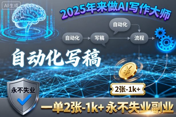 2025年来做AI写作大师，自动化写稿，一单2张-1k+，永不失业副业小淇云库-创业网-网赚副业-网创副业-项目拆解-技术类创业资源网-副业网-免费资源下载小淇云库
