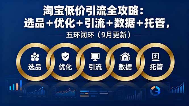 （16009期）淘宝低价引流全攻略：选品＋优化＋引流＋数据＋托管，五环闭环（9月更新）小淇云库-创业网-网赚副业-网创副业-项目拆解-技术类创业资源网-副业网-免费资源下载小淇云库